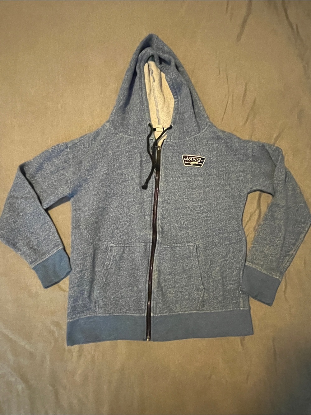 Vans Full Zip Heather Blue Fleece Lined Hoodie - Women’s Size M